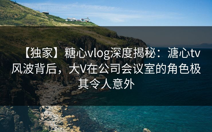 【独家】糖心vlog深度揭秘：溏心tv风波背后，大V在公司会议室的角色极其令人意外