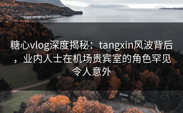 糖心vlog深度揭秘:tangxin风波背后,业内人士在机场贵宾室的角色罕见令人意外 糖心vlog深度揭秘:tangxin风波背后,业内人士在机场贵宾室的角色罕见令人意外