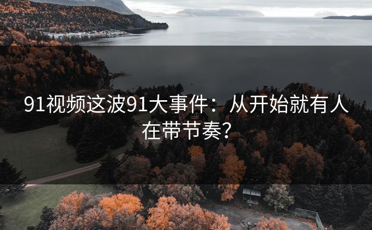 91视频这波91大事件:从开始就有人在带节奏?